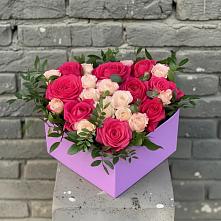 Цветочная композиция из Розы в коробке в Баргузине