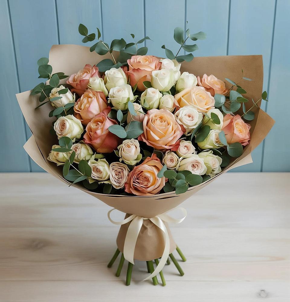 Букет цветов из: Альстромерии и Розы в Баргузине