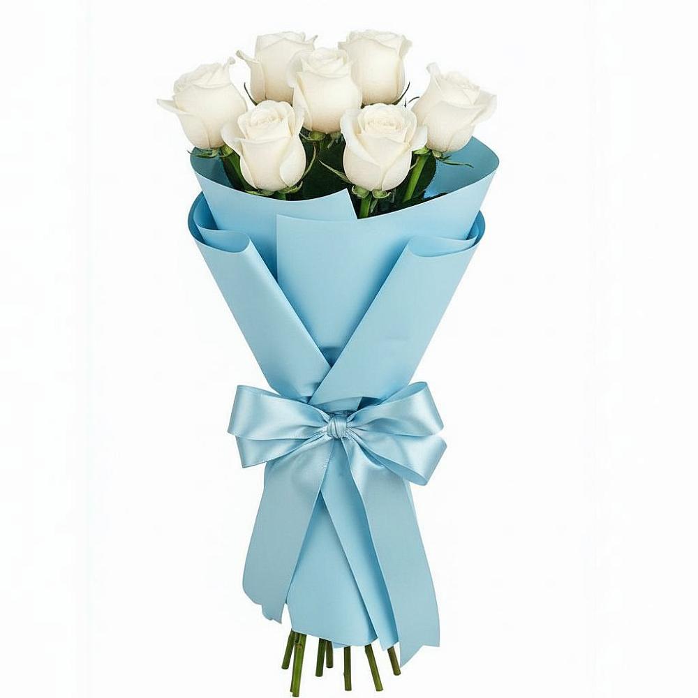 Букет 7 белых роз Проуд в Баргузине