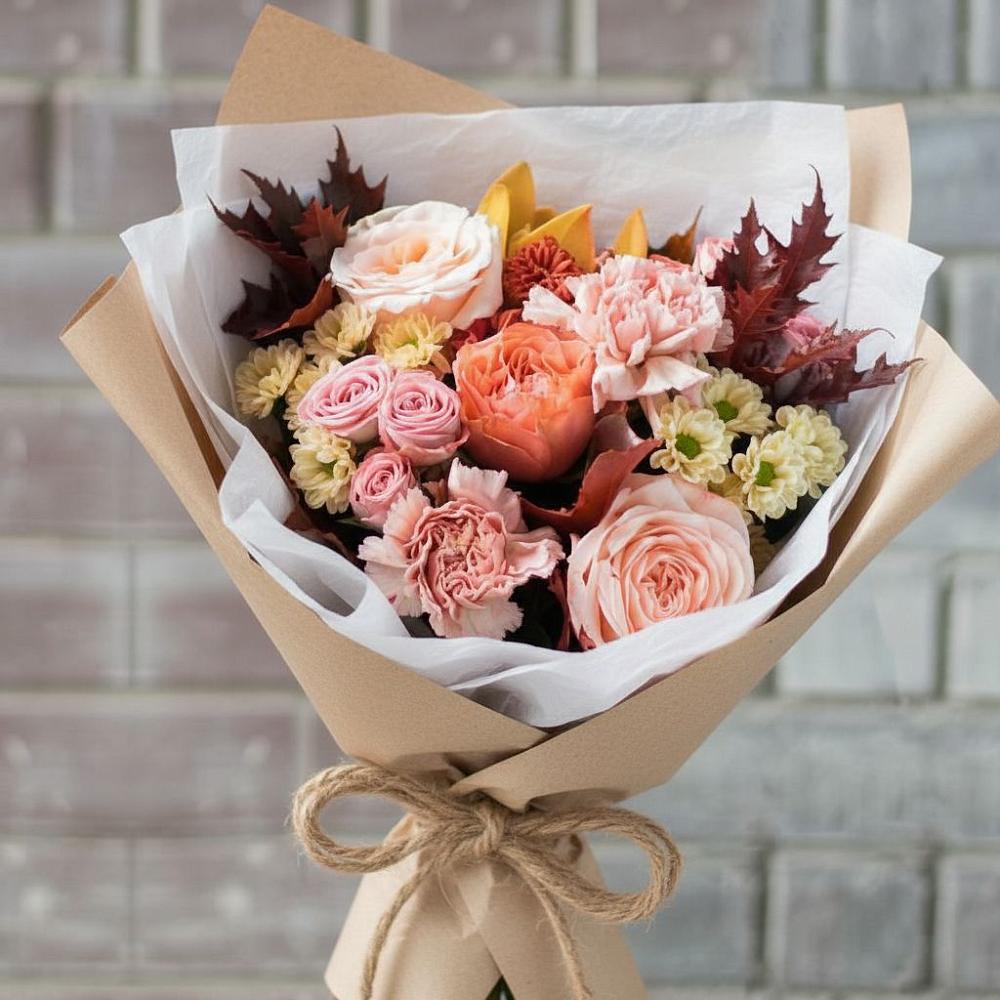 Букет цветов из: Гвоздики, Хризантемы и Розы в Баргузине