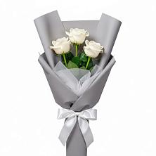 Букет 3 белые розы в Баргузине