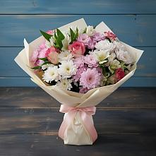 Букет цветов из:  Хризантемы, Альстромерии и Розы в Баргузине