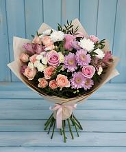 Букет цветов из:  Хризантемы, Розы и Альстромерии в Баргузине