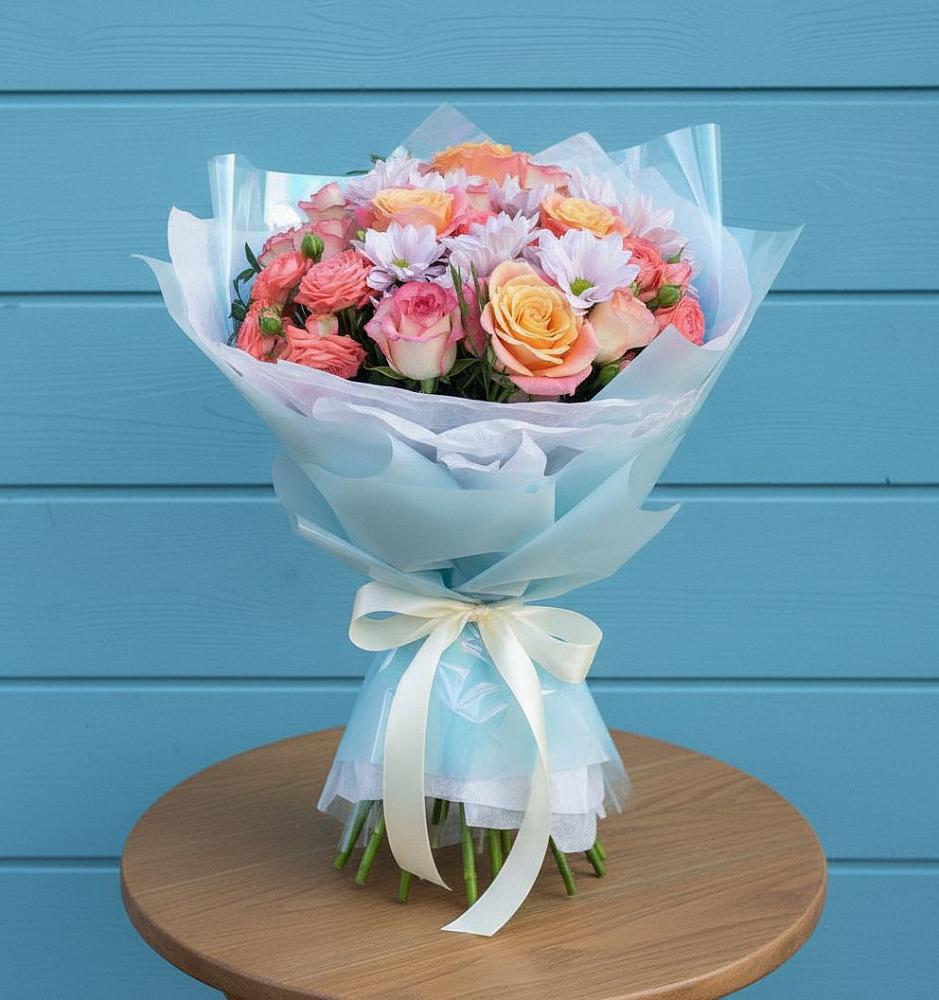 Букет цветов из: Хризантемы и Розы в Баргузине