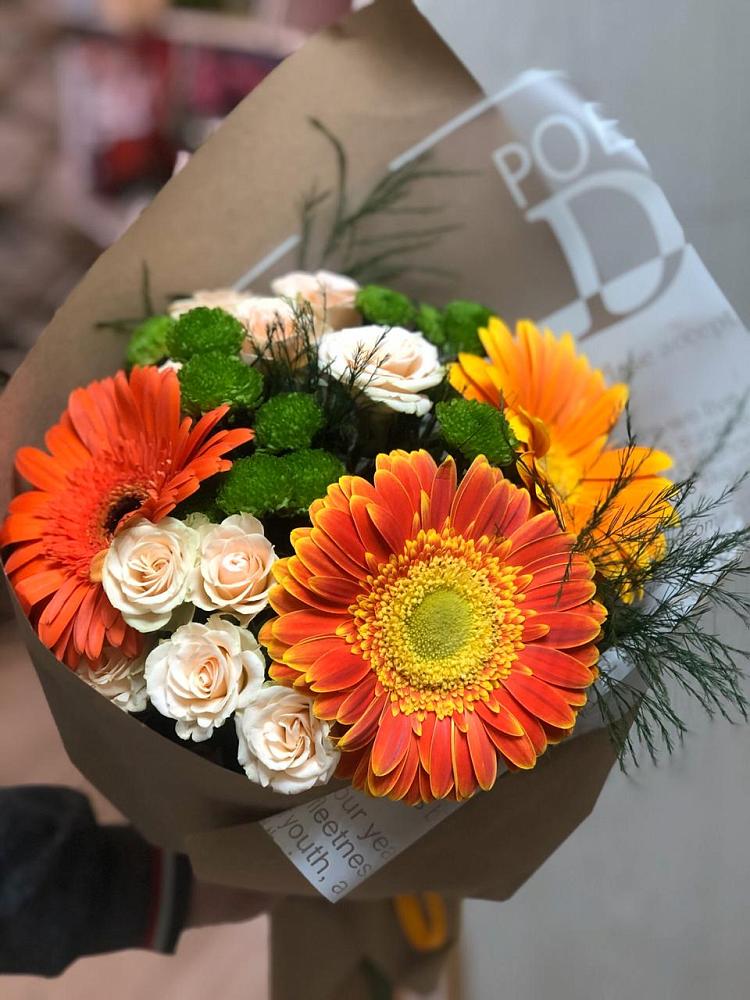 Букет цветов из: Герберы, Хризантемы и Розы в Баргузине